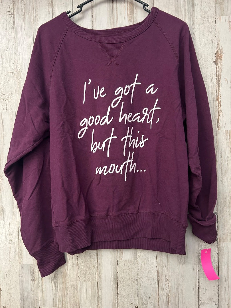 PURPLE LIVE OUTSIDE THE LIMITS THIS MOUTH PULLOVER, LADIES M