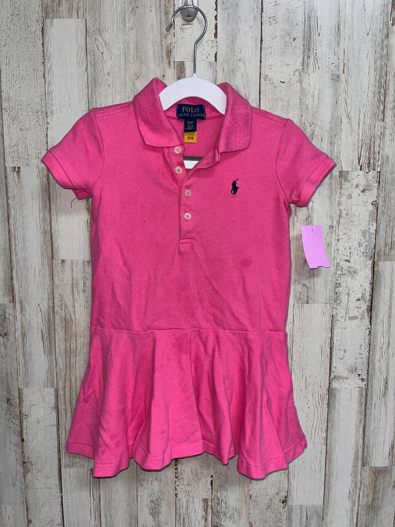 PINK RALPH LAUREN POLO TIER DRESS, GIRL 3T