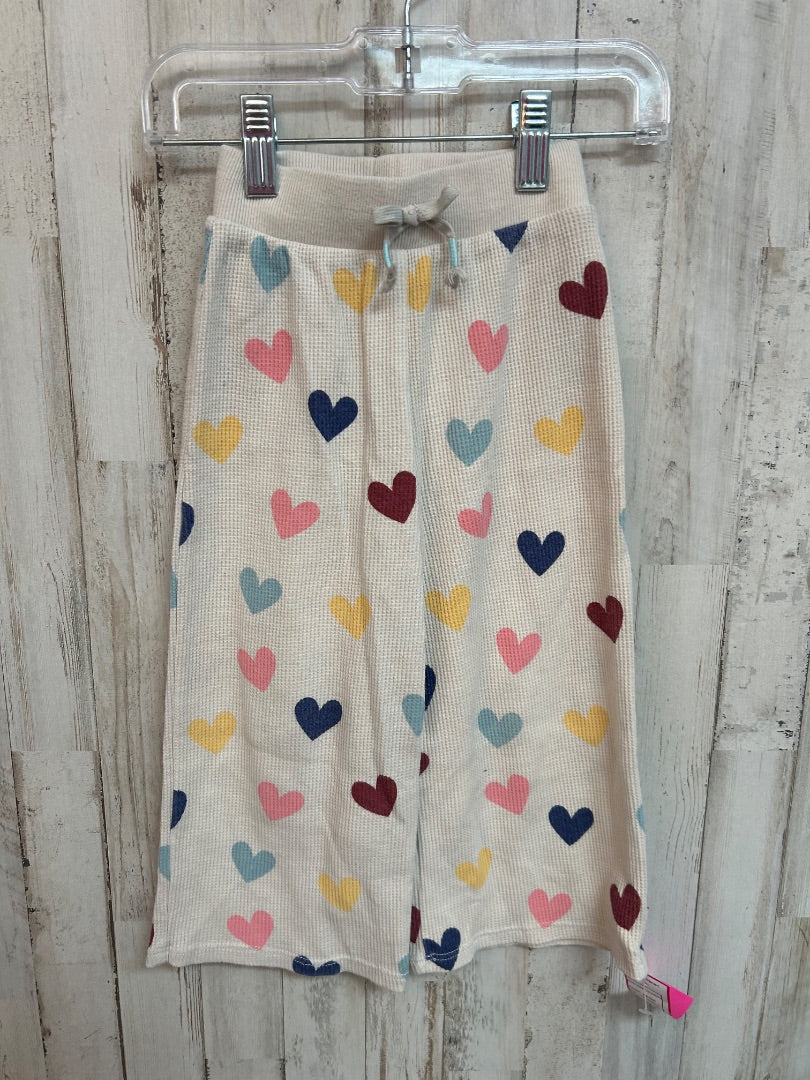 BEIGE GARANIMALS HEART WAFFLE PANTS, GIRL 3T