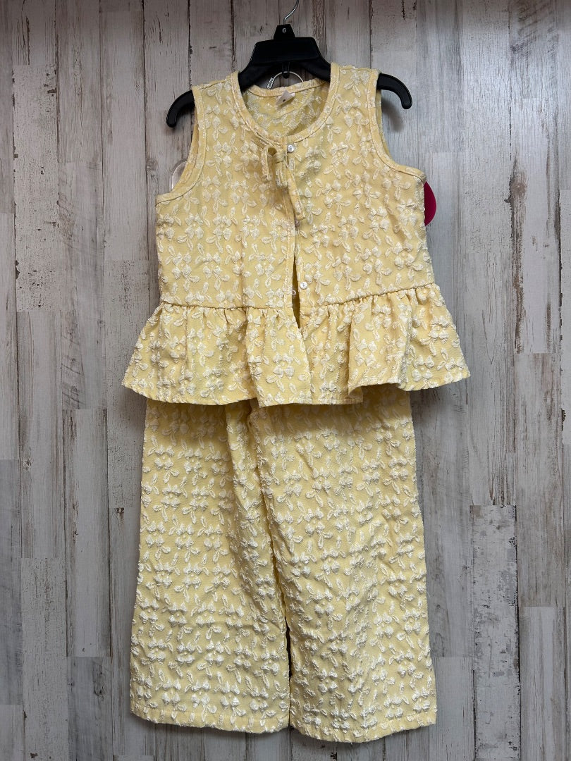 YELLOW SHEIN FLORAL 2PC SET, GIRLS 6