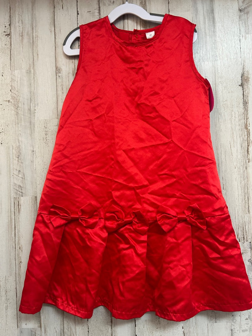 RED SHEIN SATIN BOW DRESS, GIRLS 6