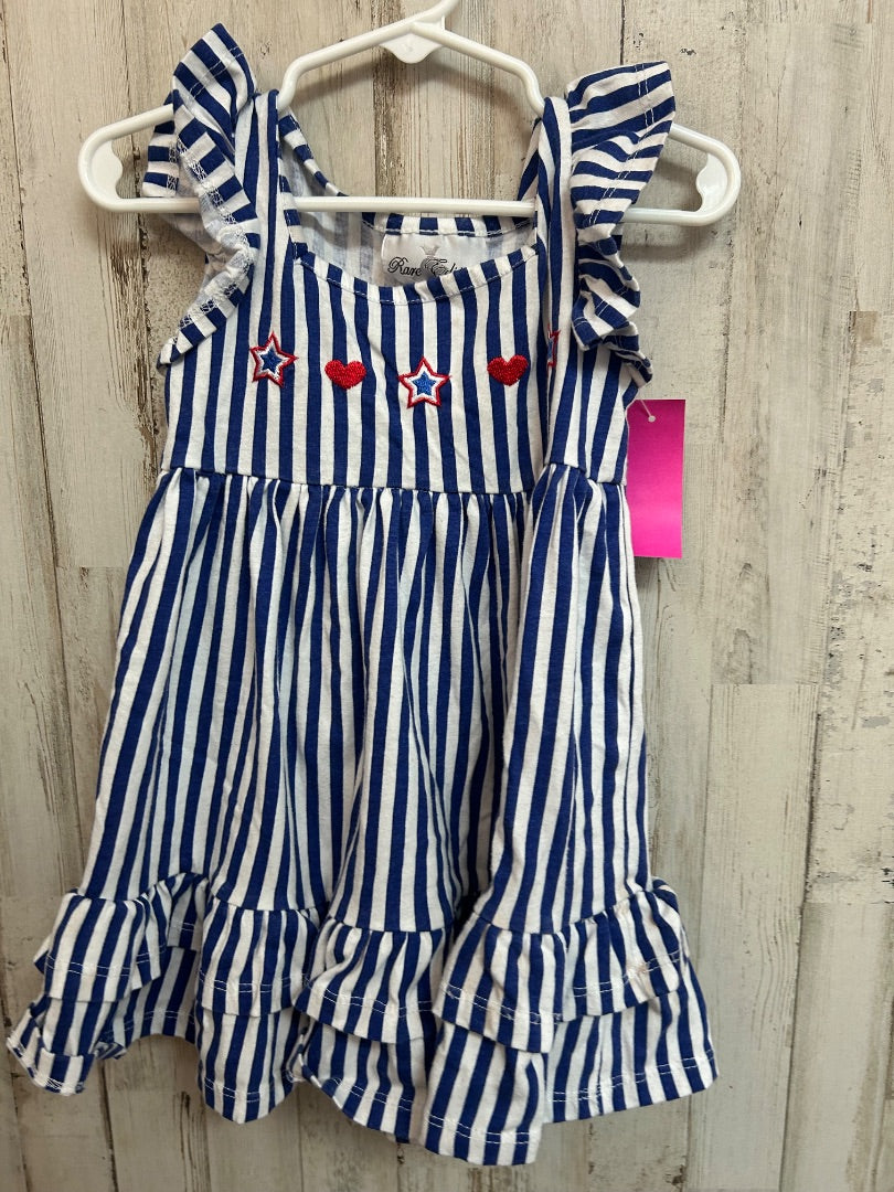 RARE EDITIONS STRIPE STAR DRESS, GIRLS 3T