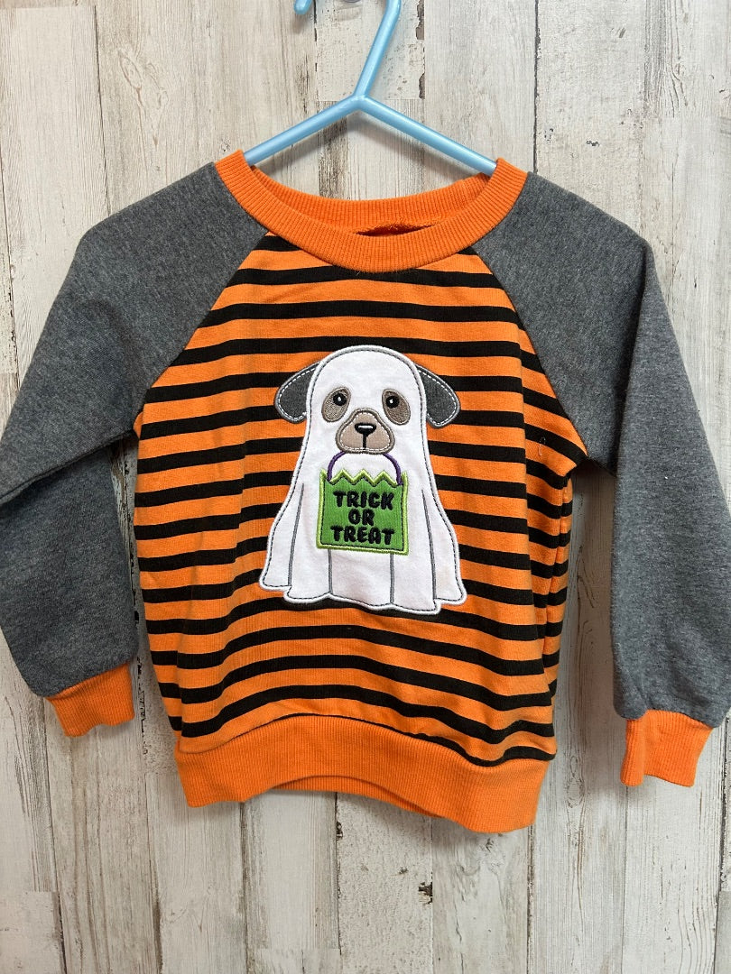 ORANGE/GREY BABY ESSENTIALS STRIPE RAGLAN, BOYS 24M
