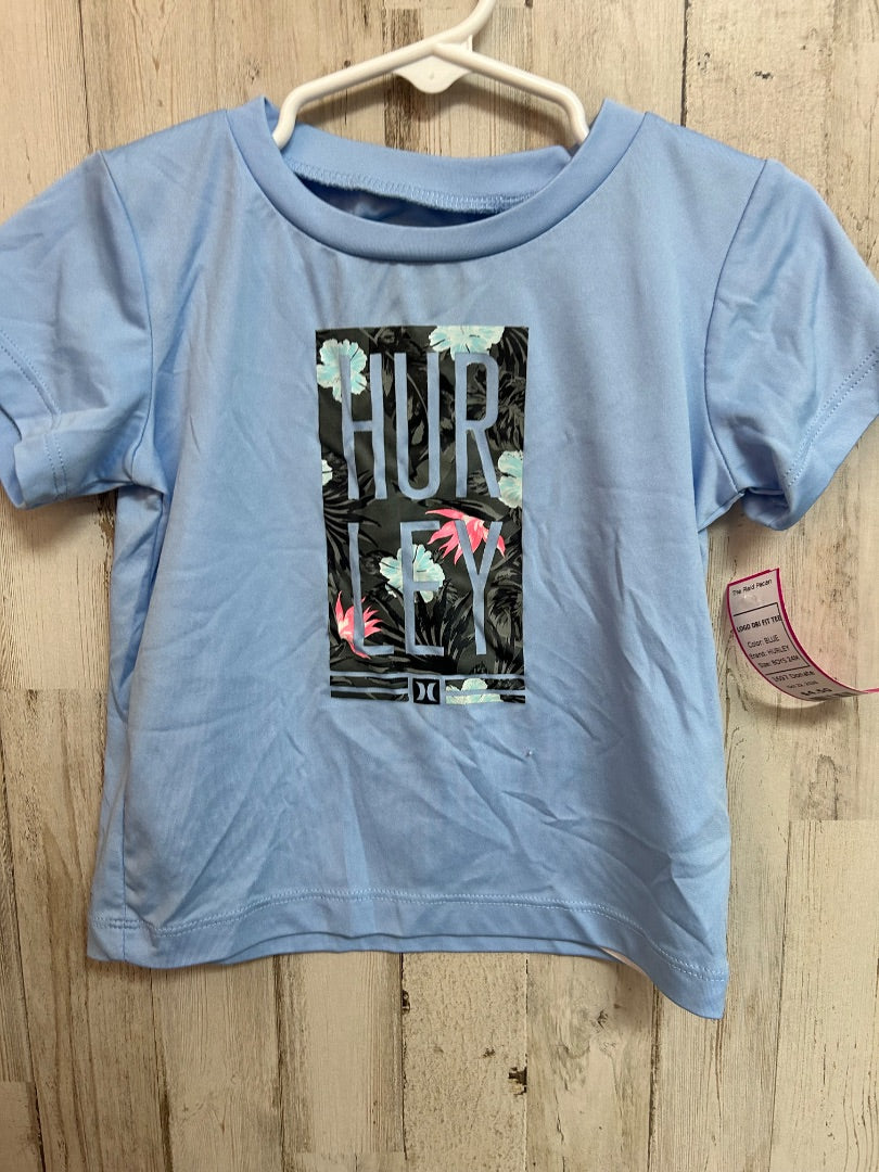 BLUE HURLEY LOGO DRI FIT TEE, BOYS 24M