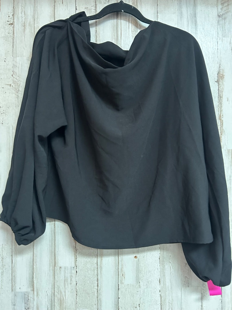BLACK SHEIN SWOOP NECK TOP, LADIES L