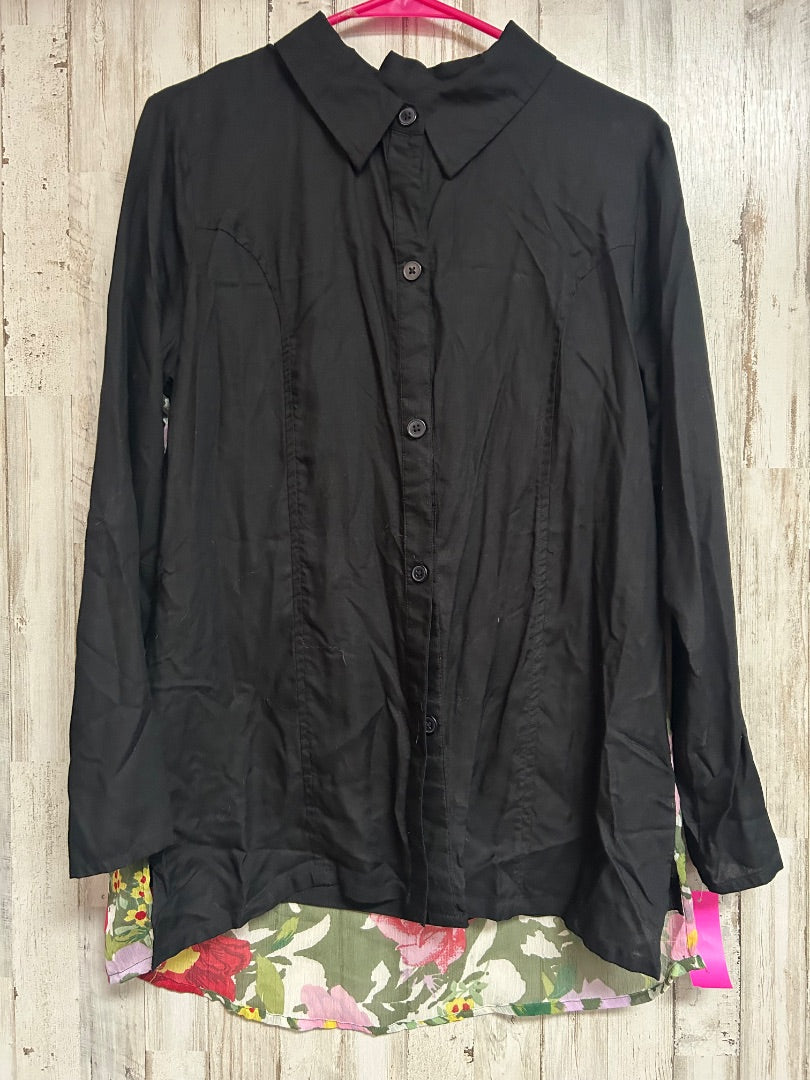 BLACK KAKTUS BUTTON UP, LADIES L
