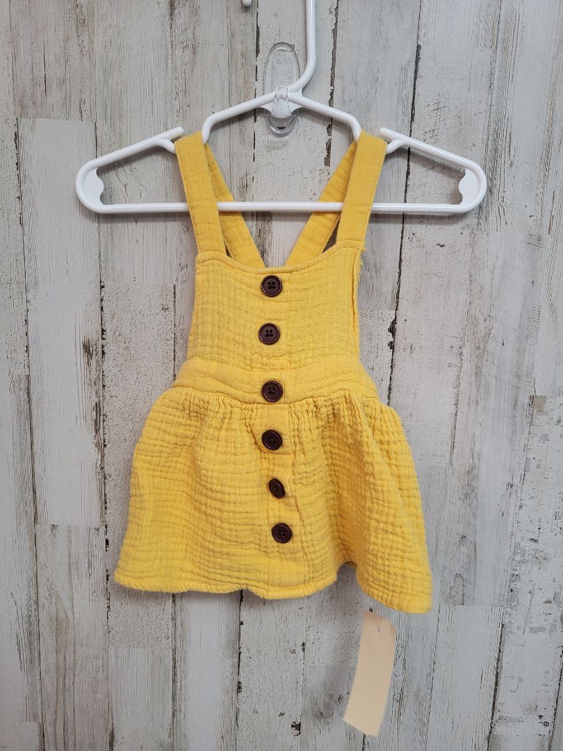 Yellow Madison Layne 6m Mustard Muslin Overall, Girl 6-12m