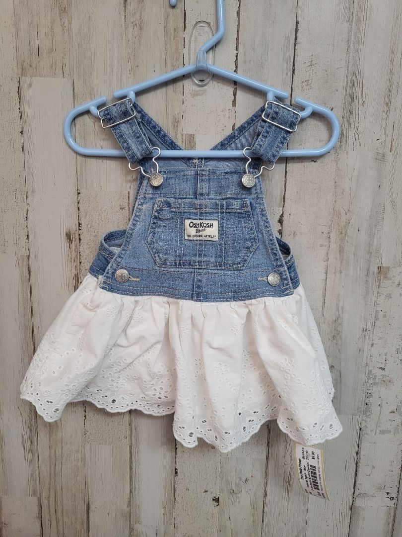 Blue Oshkosh Bgosh 6m Denim Eyelet Overall D, Girl 6-12m