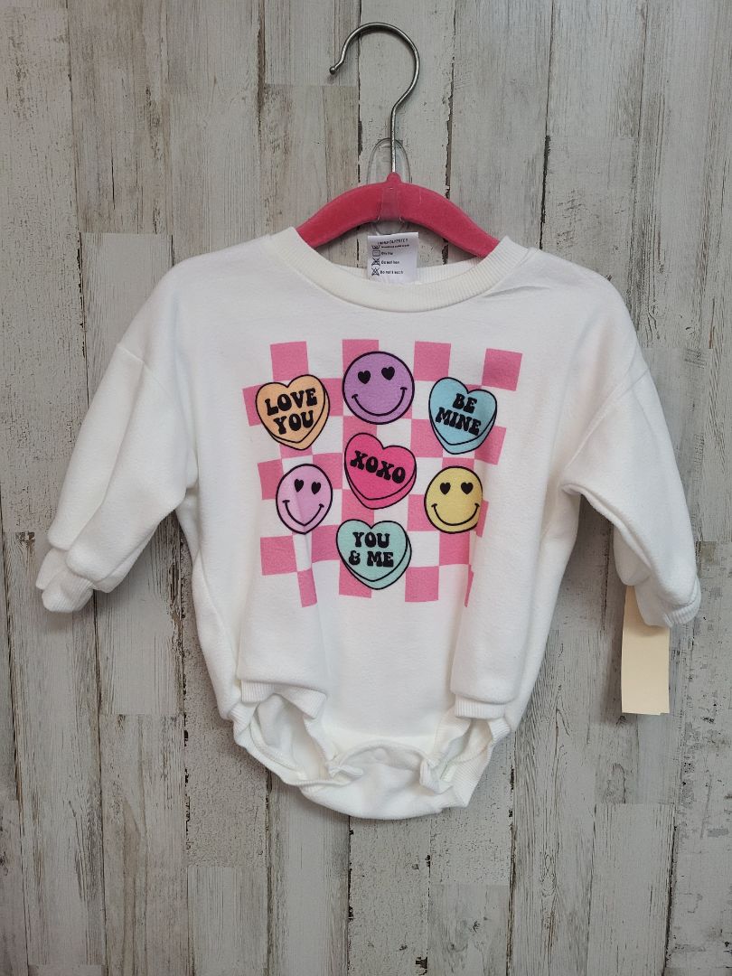 White Lily & Max 0-3m Smiley Heart Bubble, Girl NB-3m