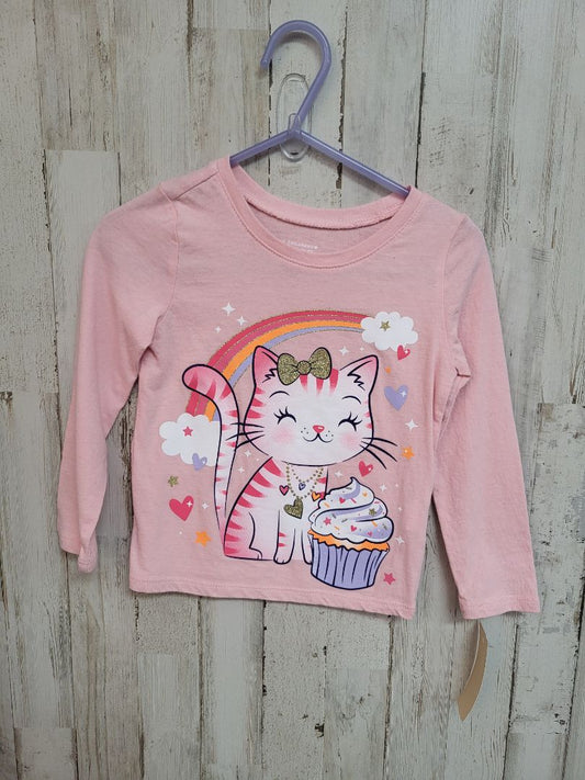 Pink Childrens Place 2t Pink Kitty Tee, Girl 2T