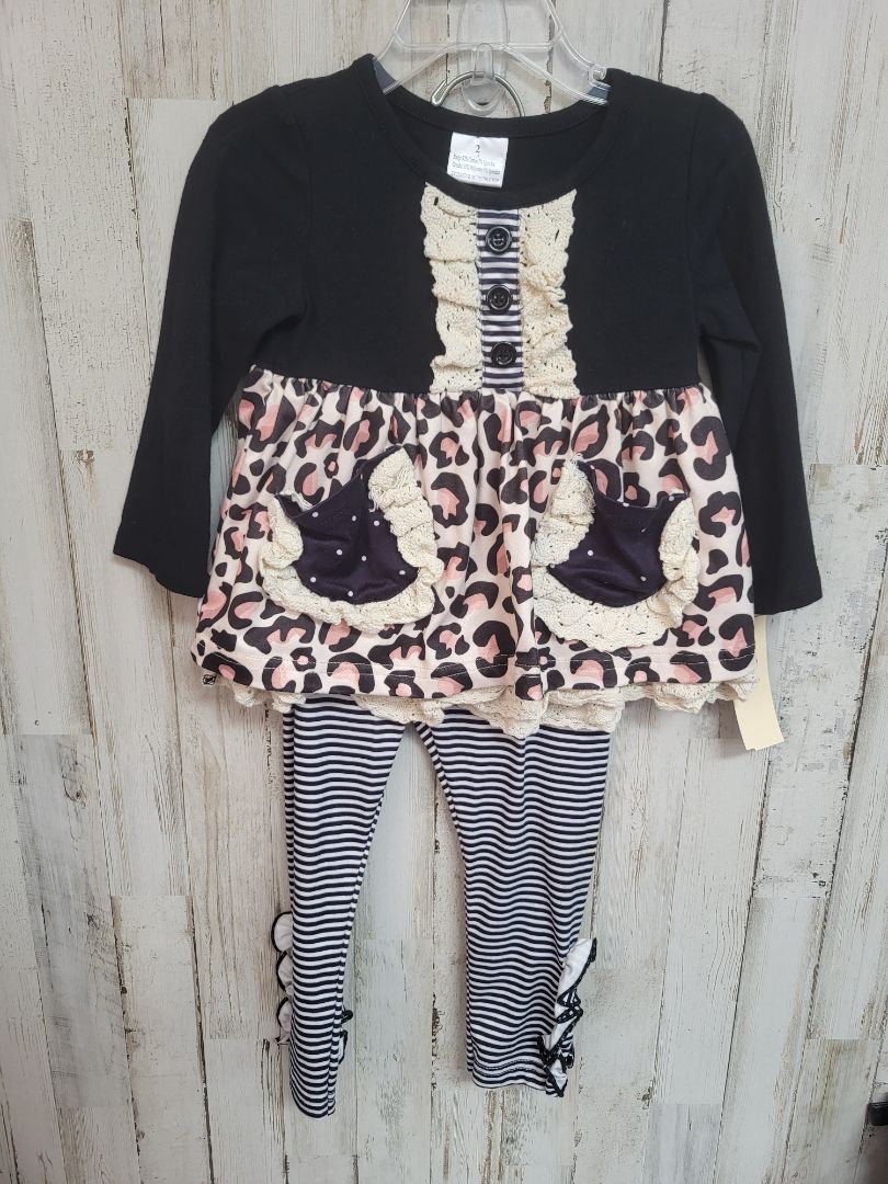 Black Boutique 2t Black Cheetah Pocket S, Girl 2T
