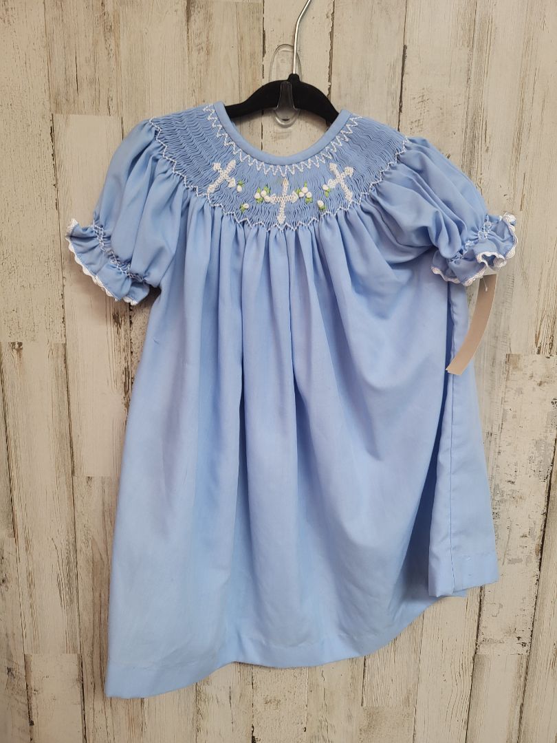 Blue Boutique 6m Blue Cross Smocked Dre, Girl 6-12m
