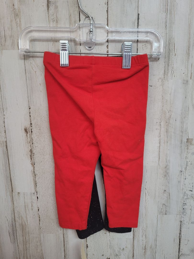 Red Cat & Jack 18m 2pc Legging Red/Glitt, Girl 18-24