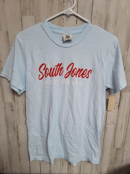 light blue Comfort Colors light blue SJ pep squad tee, Ladies M
