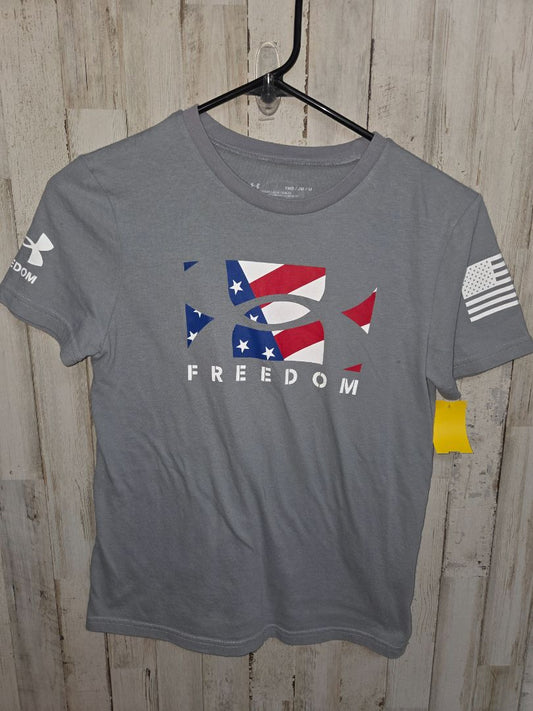 Grey Under Armour American flag tee, Boy 10/12