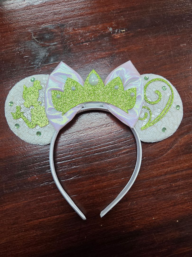 white  Princess and frog ears