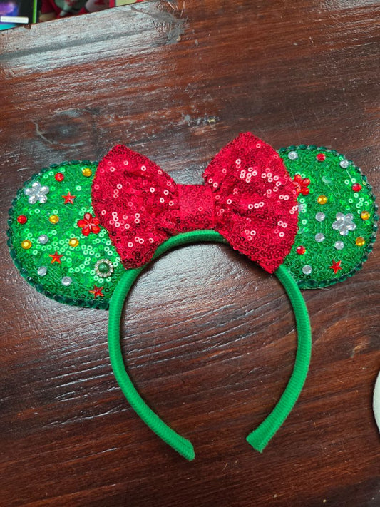Green  sequin jeweled minnie ears