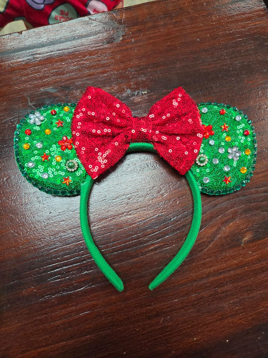 green/red  jeweled sequin minnie ears