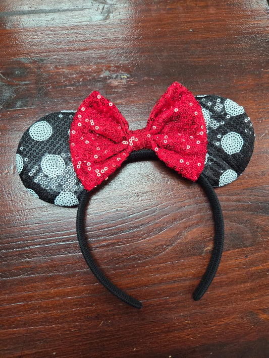 Black  Sequin minnie ears