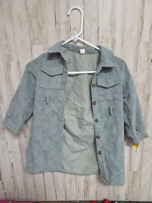 Sage Shein Ribbed button jacket, Girl 5T