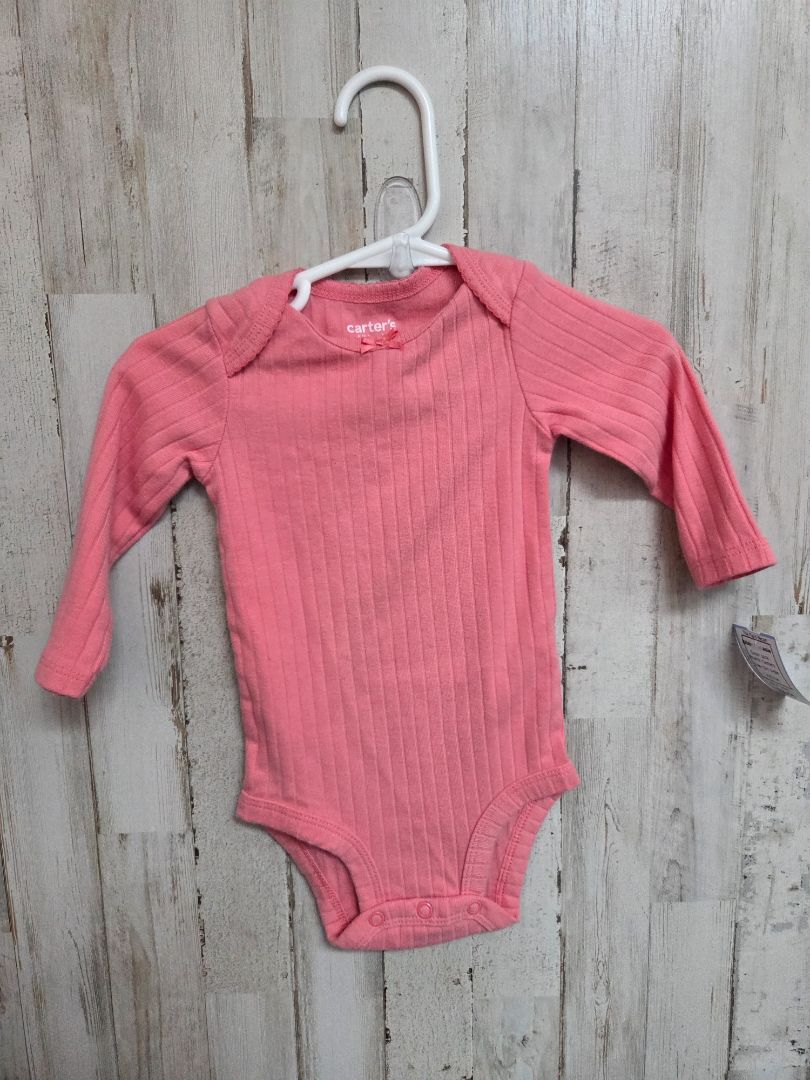 pink Carters Ribbed onesie, Girl 3-6M