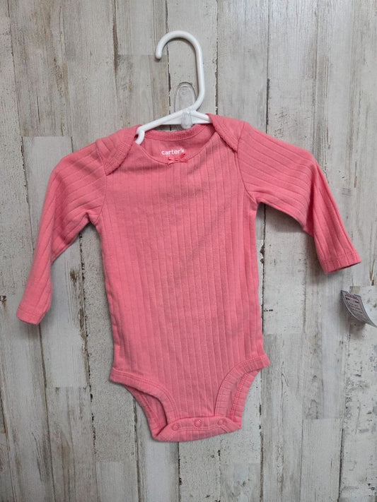 pink Carters Ribbed onesie, Girl 3-6M