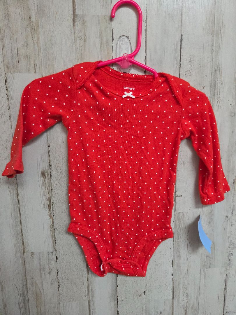 Red Carters Polka dot onesie, Girl 6M