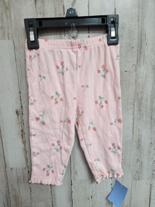 Pink Carters Strawberry pants, Girl 6-9M