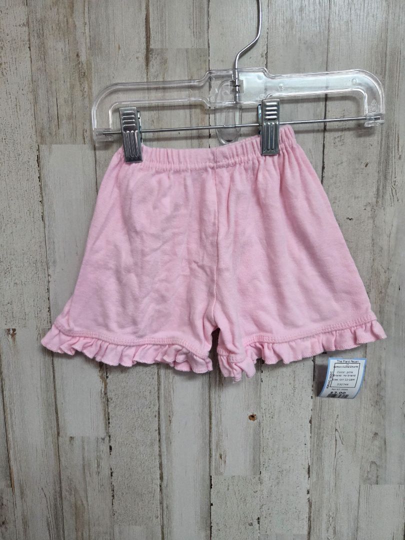 pink no brand cotton ruffle shorts, Girl 12-18M