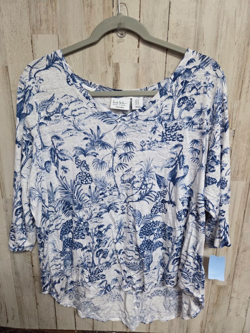White NICOLE MILLER floral blouse, Ladies XL
