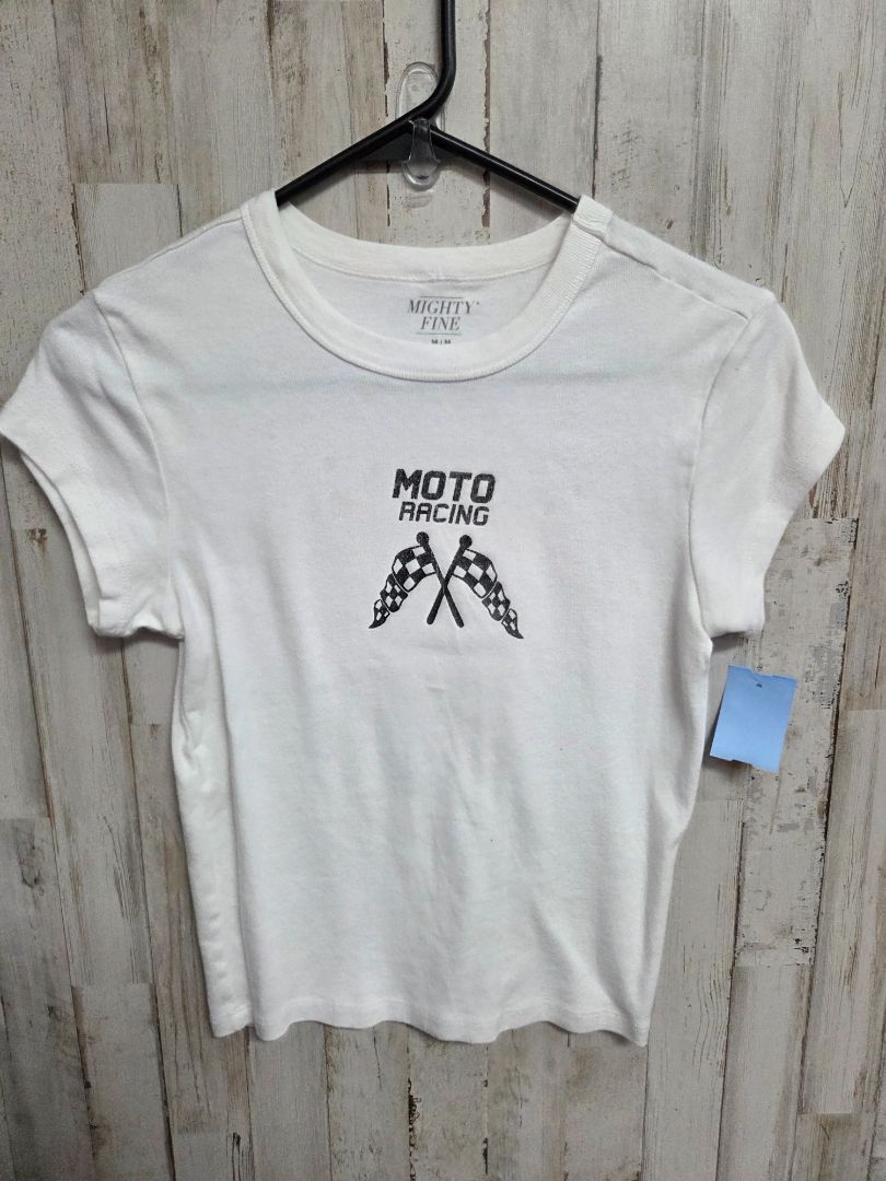 white Might fine Moto racing tee, Ladies M