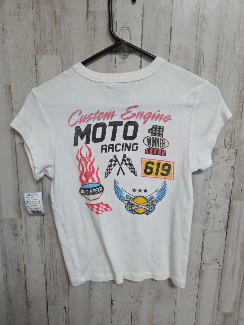 white Might fine Moto racing tee, Ladies M
