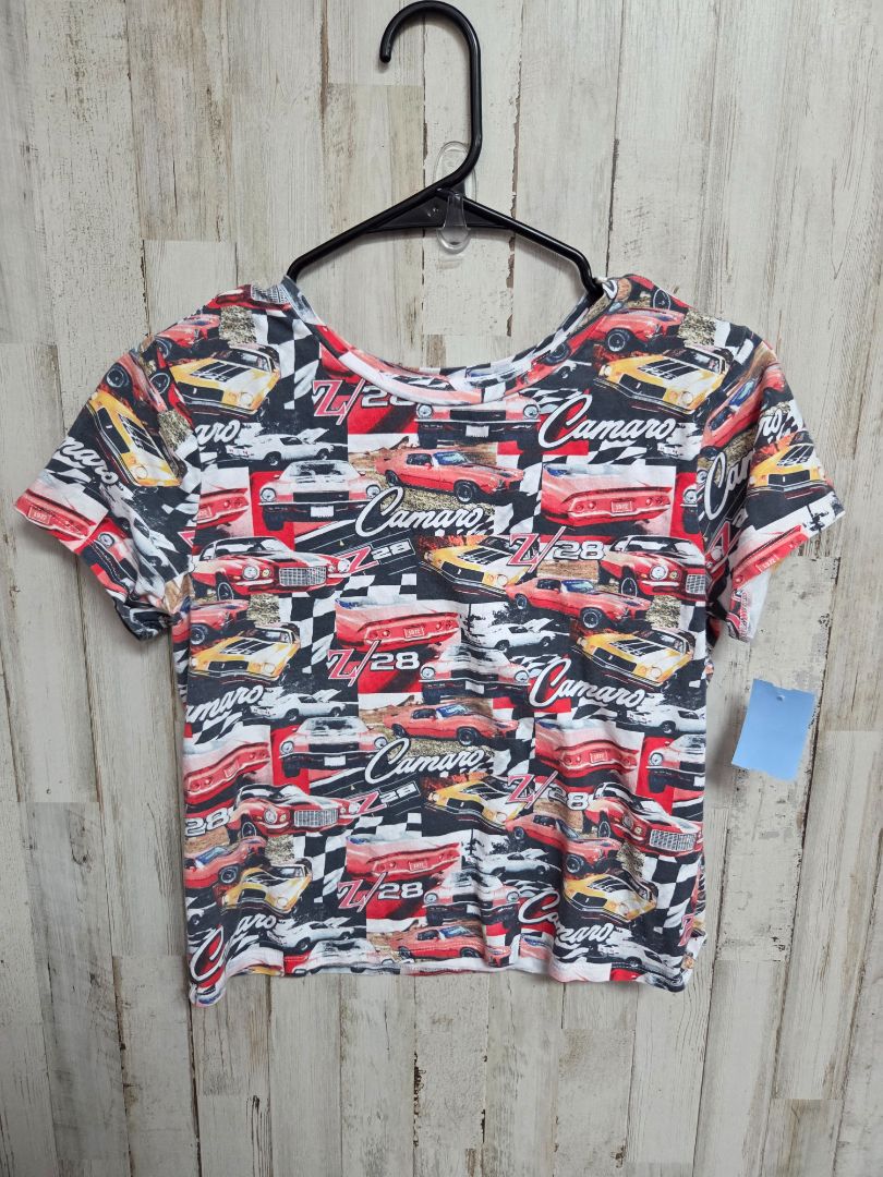white GM Camaro crop tee, Ladies M