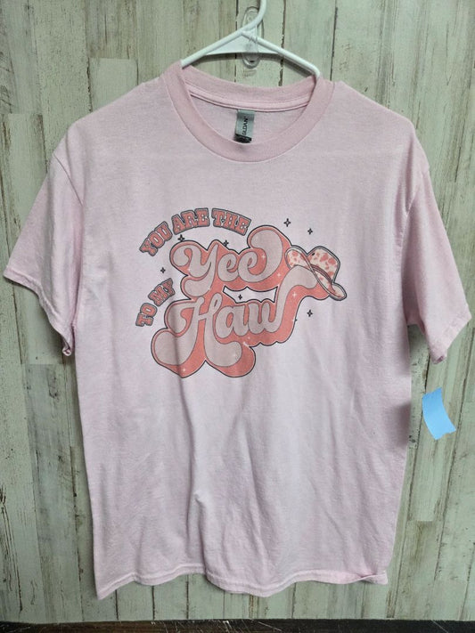 Pink Gildan Yee haw tee, Ladies M