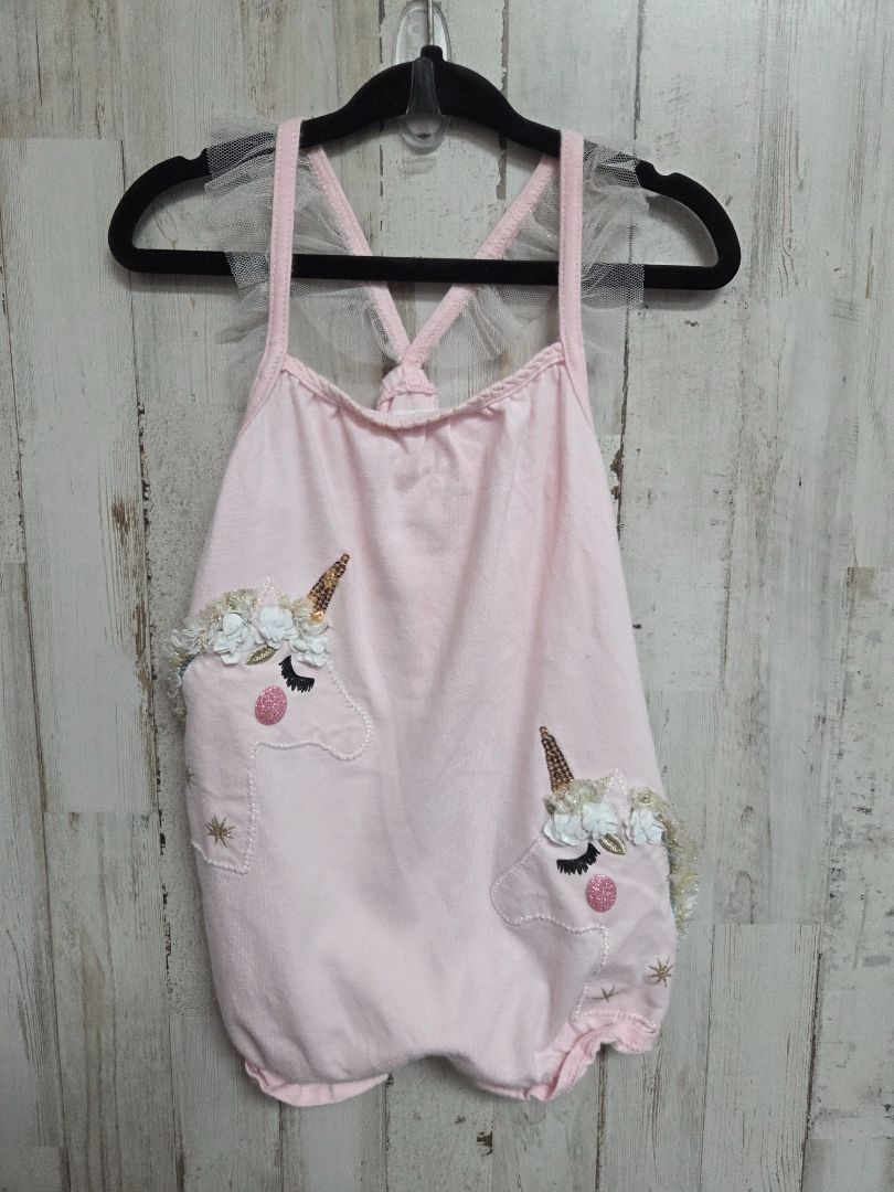 PINK MUDPIE UNICORN ROMPER, GIRL 12-18M