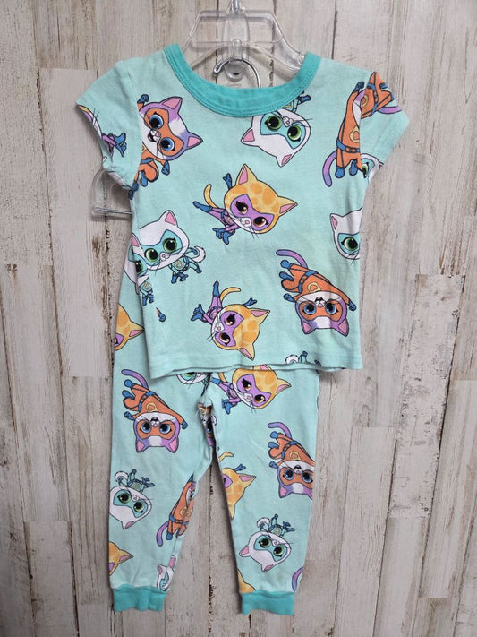 TEAL SUPER KITTIES PJ SET, GIRL 3T