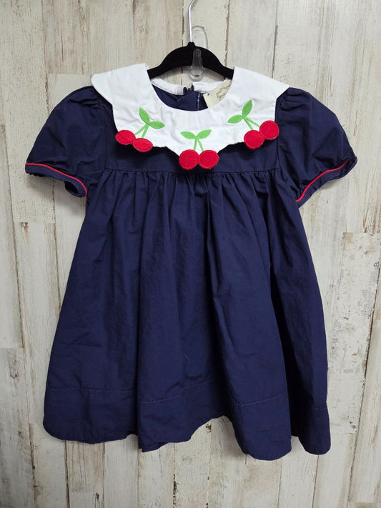 NAVY HONEYDEW CHERRY DRESS, GIRL 3T