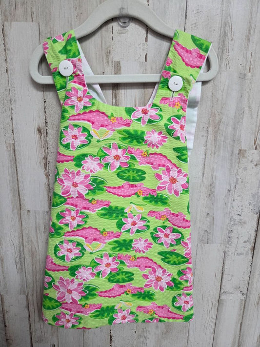 LIME/PINK TOO CUTE ALLIGATOR WRAP DRESS, GIRL 3T