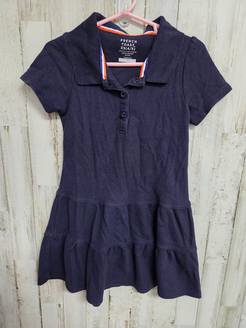 NAVY FRENCH TOAST UNIFORM DRESS, GIRL 4/5