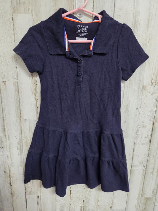 NAVY FRENCH TOAST UNIFORM DRESS, GIRL 4/5