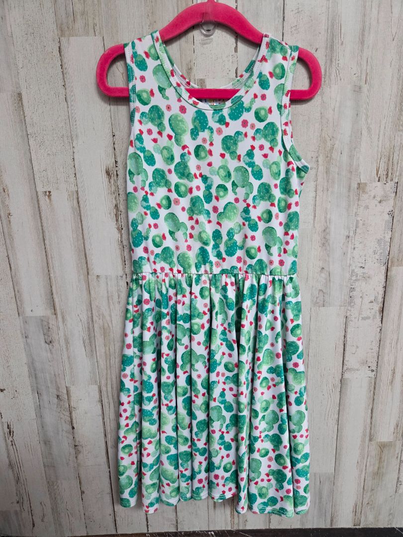 GREEN DOT DOT SMILE CACTUS TWIRL DRESS, GIRL 5/6
