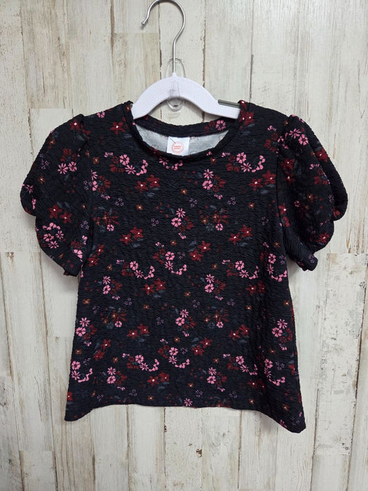 BLACK WONDER NATION TEXTURED FLORAL TOP, GIRL 6