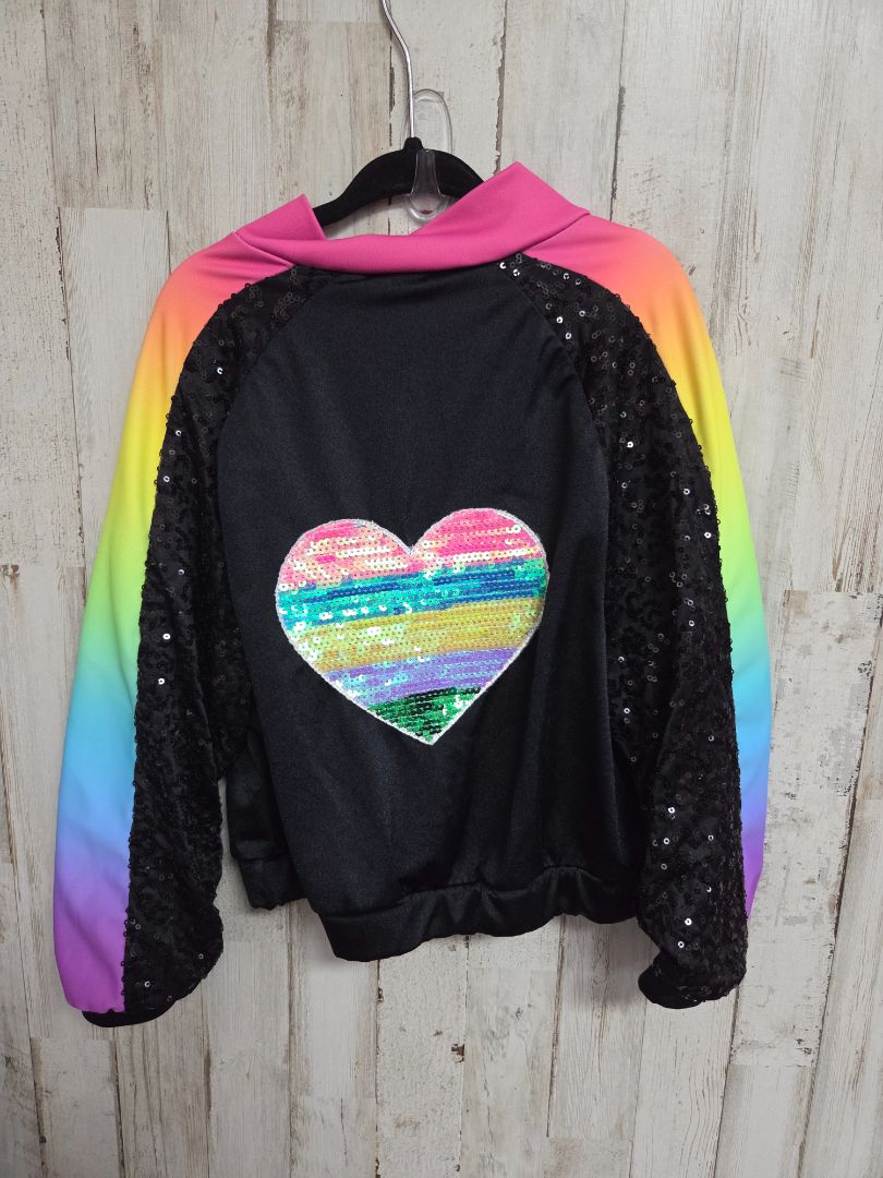 NEON/BLACK WEISSMAN HEART SEQUIN DANCE JACKET, GIRL 10/12