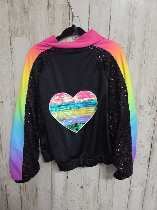 NEON/BLACK WEISSMAN HEART SEQUIN DANCE JACKET, GIRL 10/12