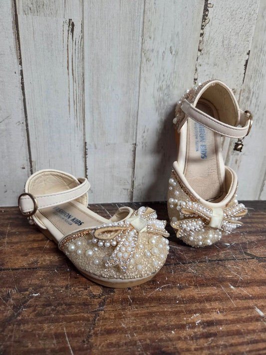 CREAM FASHION KIDS PEARLY FLATS, SHOES 6/7