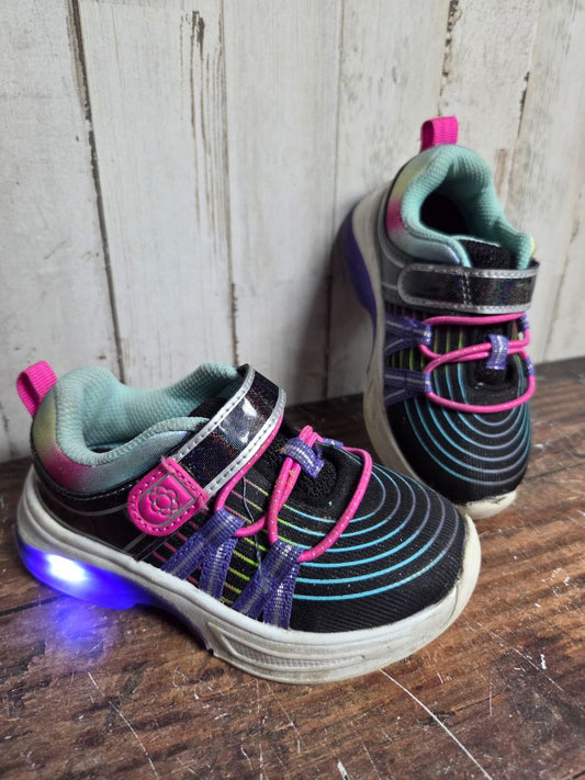 MULTI/BLACK ATHLETIC WORKS GLITTER LIGHT UP SHOES, SHOES 7