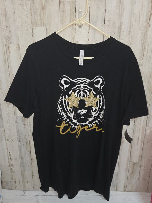 BLACK BELLA CANVAS TIGERS TEE, LADIES XL