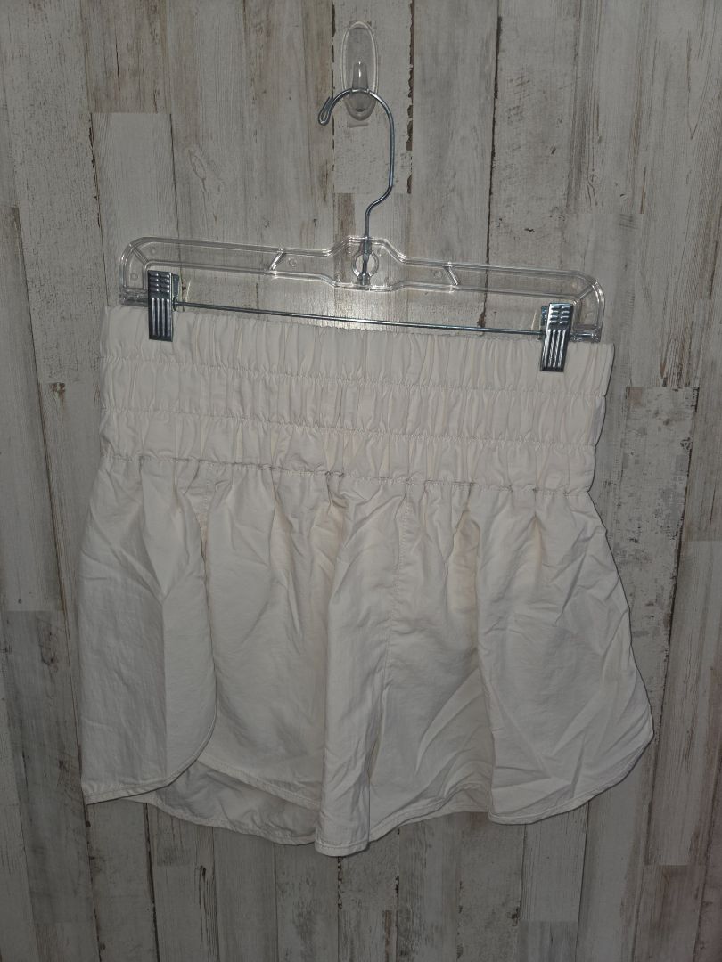 CREAM ZENANA RISE RISE ATHLETIC SHORTS, LADIES L