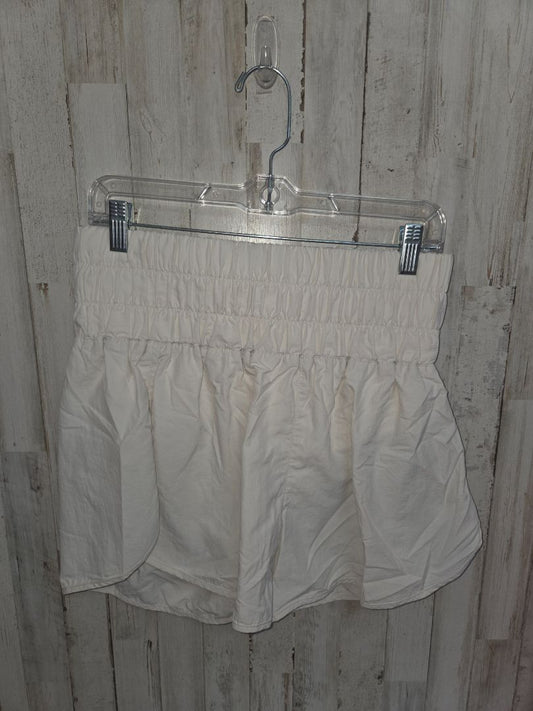 CREAM ZENANA RISE RISE ATHLETIC SHORTS, LADIES L