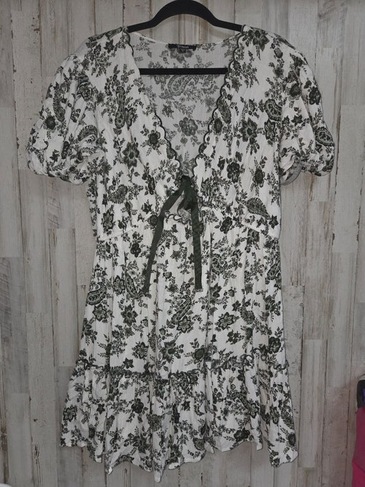 WHITE TRIXXI FLORAL BOW DRESS, LADIES XL